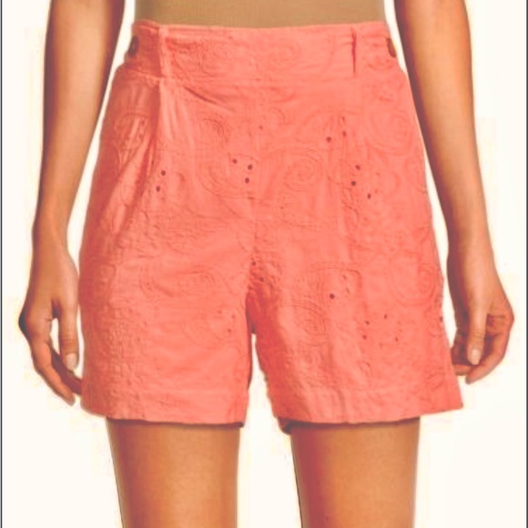 Nanette Lepore Coral, Luxury, Pull -On Embroidered Shorts, Small - Picture 5 of 16